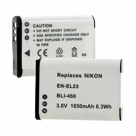 EMPIRE Nikon EN-EL23 3.8V 1650 mAh Batteries - 6.27 watt BLI-450